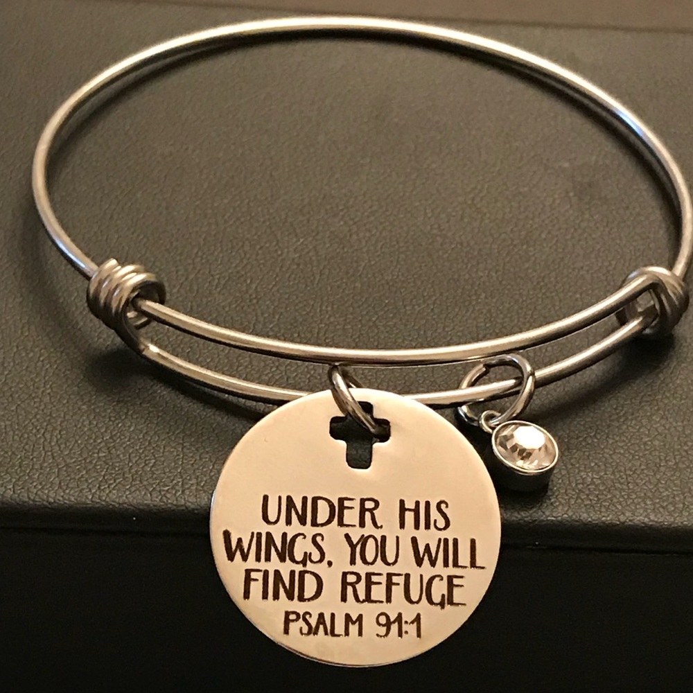 Adjustable Charm Bangle Bracelet